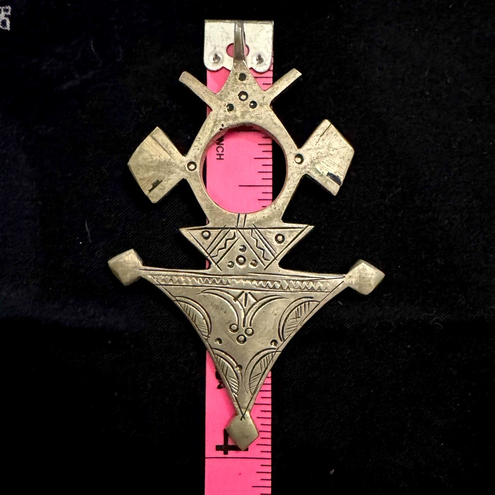 HANDMADE TUAREG MOROCCAN AFRICAN TRIBAL PENDANT 4” RARE!